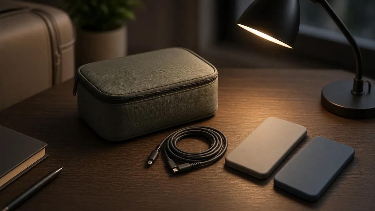 Packed cables and two phone cases suggesting different eSIM transfer routes to a new phone